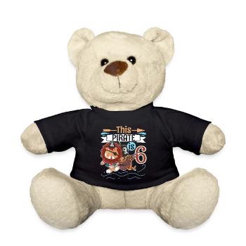 6 ans d’anniversaire d’enfant Lion Pirate - Nounours - noir - Devant