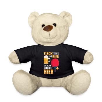 Lustiges Tischtennis Geschenk - Teddy - Schwarz - Vorne