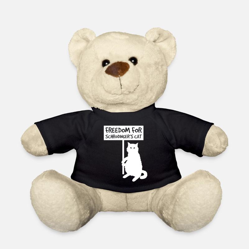 Freedom for Schrodinger's cat, sarcastic shirt - Teddy Bear - black
