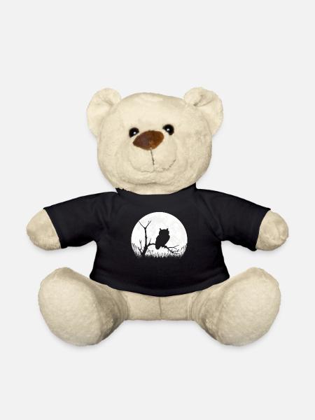 Eule Mond Schlafshirt Geschenk - Teddy - Schwarz