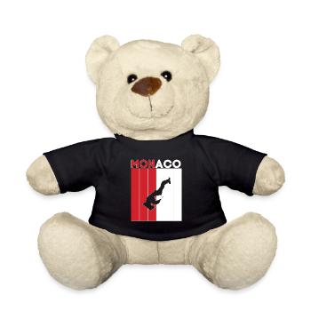 monaco Landesgrenze und Flagge - Teddy - Schwarz - Vorne