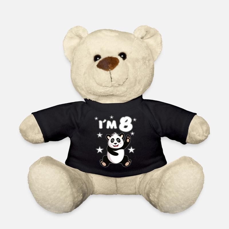 8 Jahre Panda Kindergeburtstag Pandabären Geschenk - Teddy - Schwarz