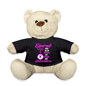 Einrad Spruch Mädchen Frauen Kunstrad Akrobatik - Teddy - Schwarz - Vorne