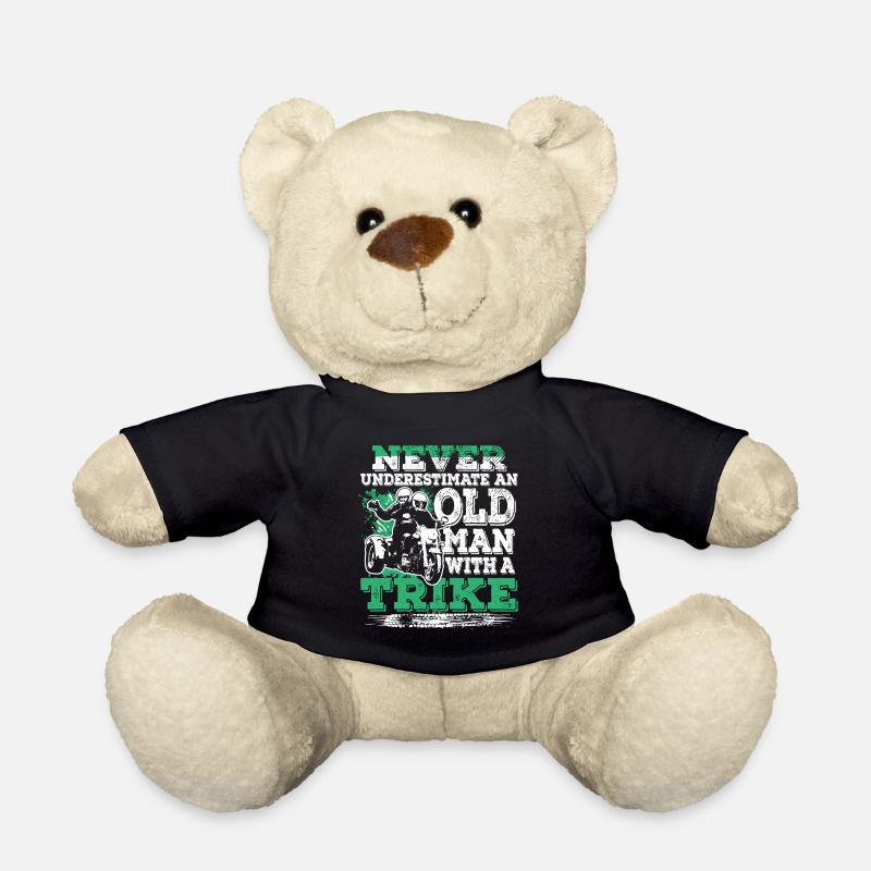 Never Underestimate Old Man With A Trike - Teddy Bear - black