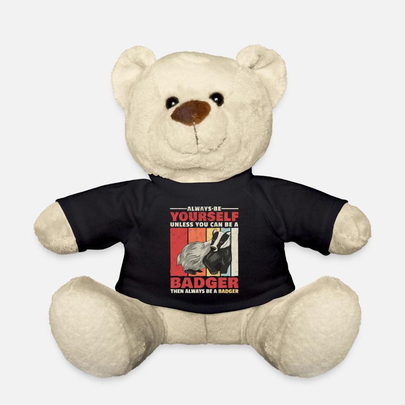 Honigdachs sei immer du selbst Dachs Spruch - Teddy - Schwarz