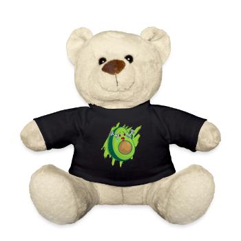 Avocat Tshirt Vegan Avokado Diète Enceinte Keto - Nounours - noir - Devant