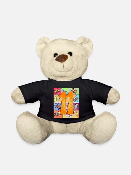 Kinder 11. Geburtstag 11 Jahre Years Comic Style - Teddy - Schwarz