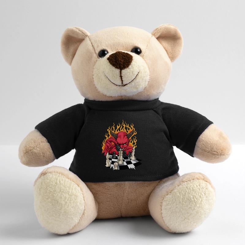 Flammen Teufel mit Schachbrett - Schach Teddy