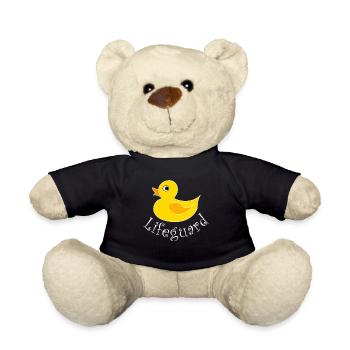 Ente Entchen Quietscheente Quak - Teddy - Schwarz - Vorne