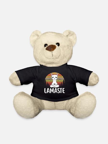 Lustiges Yoga Lama Alpaka Namaste Shirt Lamaste - Teddy - Schwarz