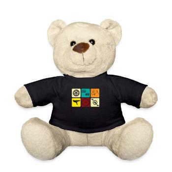 Cycling Vintage Cyclist Velo Gift - Teddy Bear - black - Front