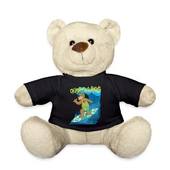 Summer feeling Californian shaka bear surfs the - Teddy Bear - black - Front