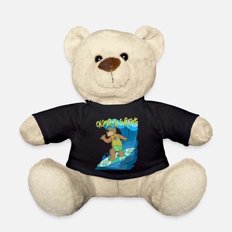 Summer feeling Californian shaka bear surfs the - Teddy - Schwarz