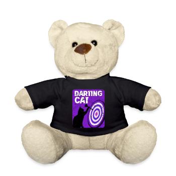 Dartspieler Katze - Teddy - Schwarz - Vorne