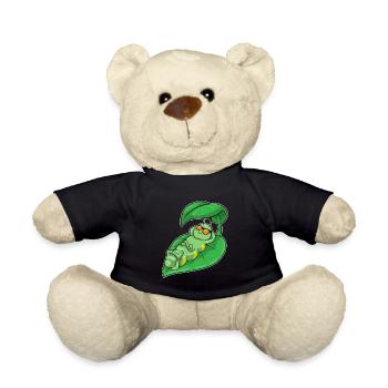 Caterpillar with leaf as parasol - Teddy Bear - black - Front