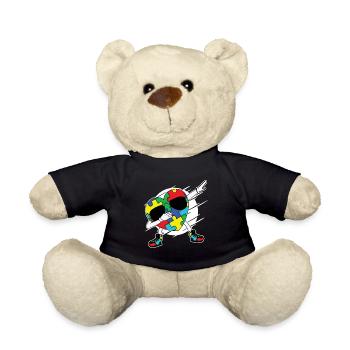 Autism Autistic Asberger Autism Awareness Puzzle - Teddy Bear - black - Front