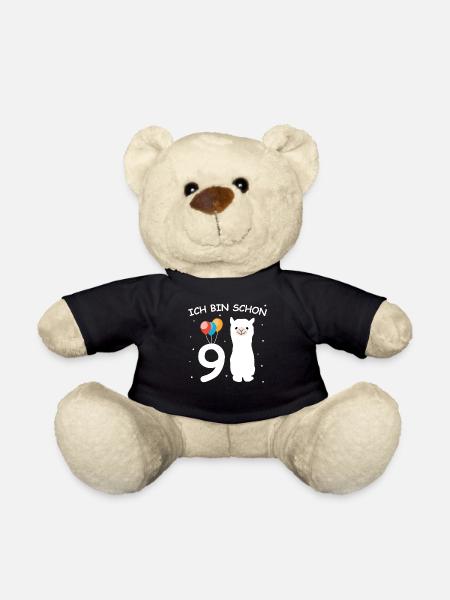 Kinder 9. Geburtstag Mädchen Ich bin schon 9 Jahre - Teddy - Schwarz