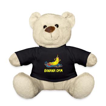 Fitness and bananas for a - Teddy Bear - black - Front