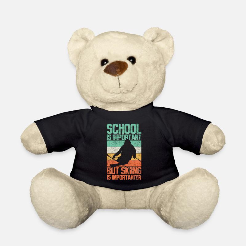 Skifahren Skifahrer Vintage - Teddy - Schwarz