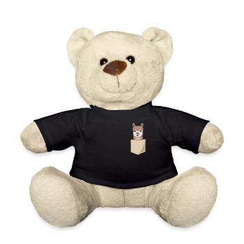 Alpaca Lama In Breast Bag Print Gift Camel - Teddy Bear - black - Front