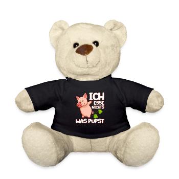 Ich Esse Nichts Was Pupst Lustiger Veganer Spruch - Teddy - Schwarz - Vorne