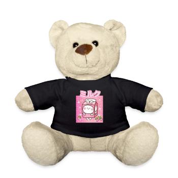 Funny Retro 90s Japan Strawberry Milk Strawberry - Teddy Bear - black - Front