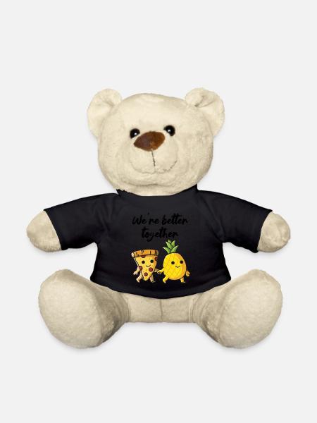 Pizza Hawaii Ananas Pizza essen Pizza & Ananas - Teddy - Schwarz
