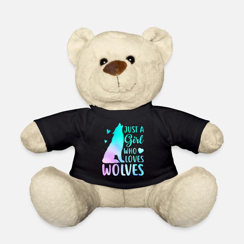 Nur ein Mädchen, das Wölfe liebt lustige Frauen Wolf Liebe - Teddy - Schwarz