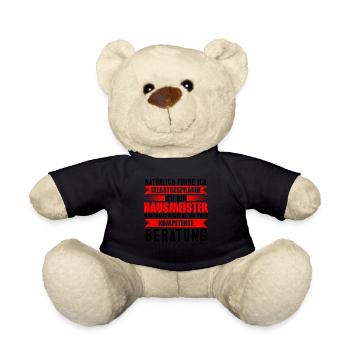 Lustiges Ich Bin Hausmeister Ich Brauche Beratung - Teddy - Schwarz - Vorne