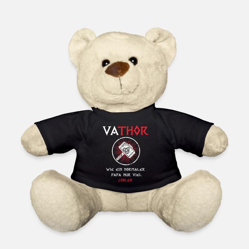 Fathor Vathor Vater Thor Hammer Vatertag Geschenk - Teddy - Schwarz