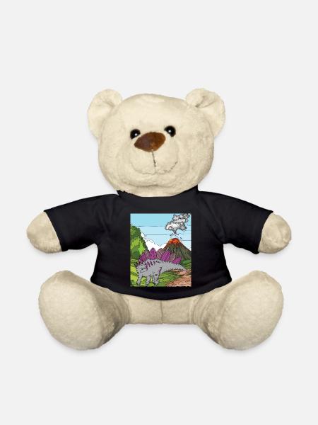 Uhrzeit Dino Vulkanausbruch Natur - Teddy - Schwarz
