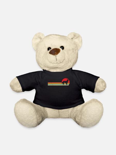 Border Collie Sunset Shirt Retro Border Collie Sun - Teddy Bear - black