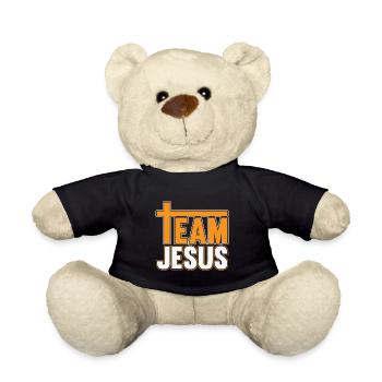 Team Jesus mit Kreuz T für Bibel Fans - Teddy - Schwarz - Vorne