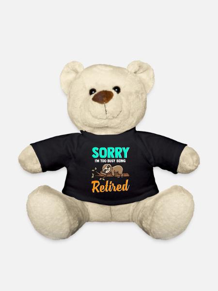 Sloth pension retired pensioner - Teddy Bear - black