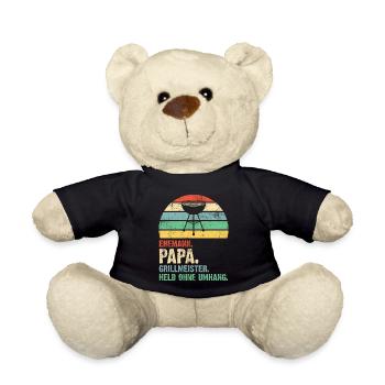 Ehemann Papa Grillmeister Held Retro Vintage - Teddy - Schwarz - Vorne