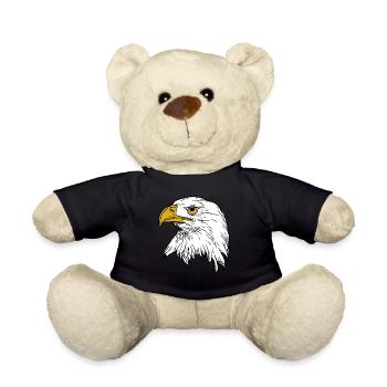 Eagle imprint bird animal motif animal face - Teddy Bear - black - Front