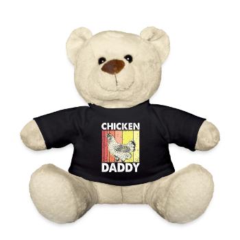 Chicken Daddy Chicken Farmer Gift - Teddy Bear - black - Front