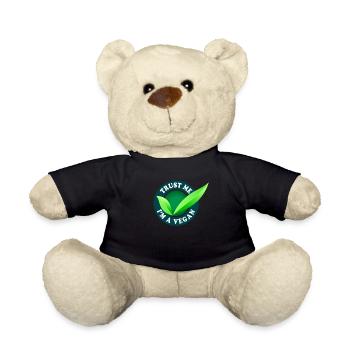 Trust Me I'm A Vegan Quote Organic Go Veggie Vegan - Teddy Bear - black - Front