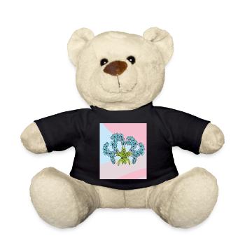 Vintage Blumen Orchideen Bunt - Teddy - Schwarz - Vorne