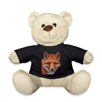 Fox foxes Fox motif animal face animal - Teddy Bear - black - Front