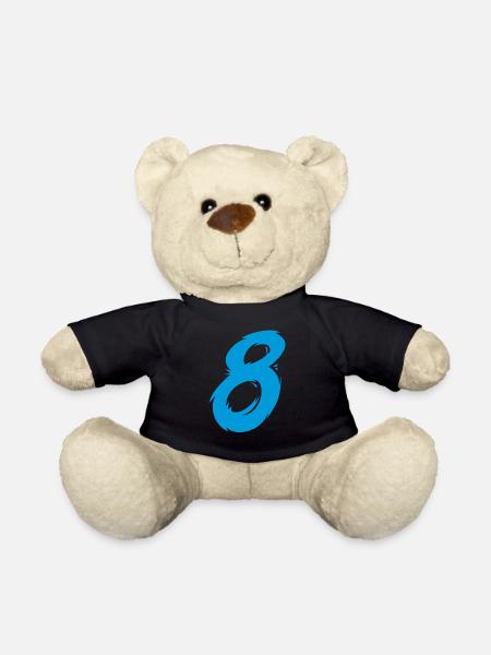 Number 8 - Teddy Bear - black