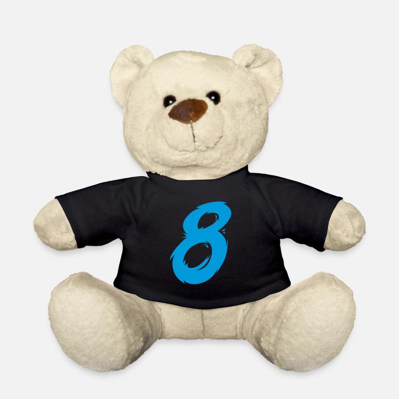 Zahl 8 - Teddy - Schwarz
