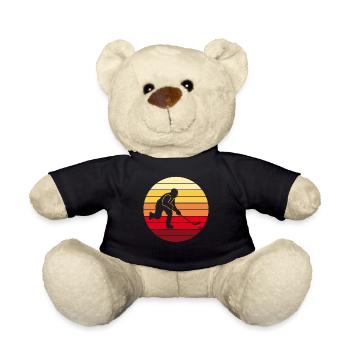 Hockey hockey hockey cadeau rétro - Nounours - noir - Devant