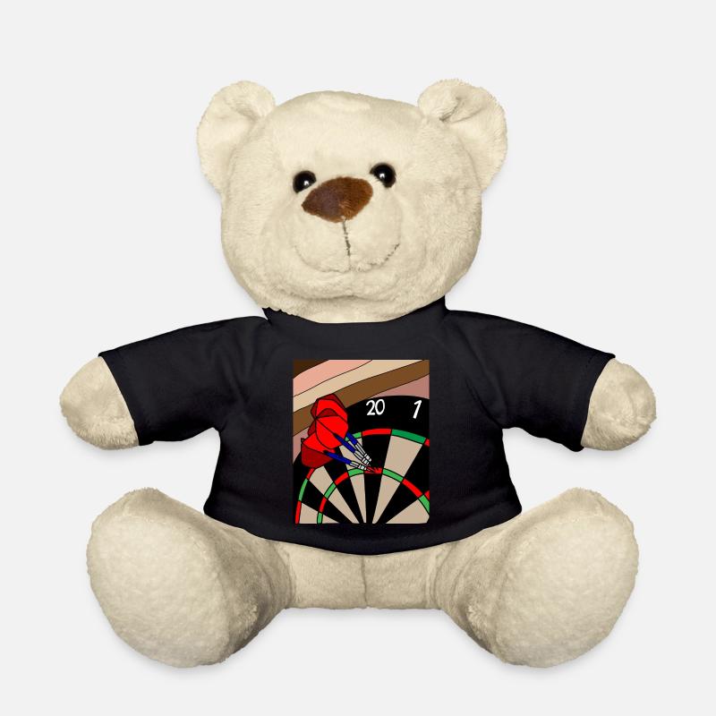 Dartscheibe Dartspieler mit Dartpfeile - Teddy - Schwarz