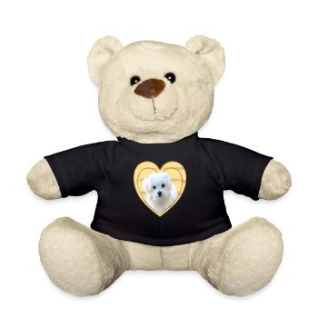 Malteser - Malteser Hund - Herz - Teddy - Schwarz - Vorne