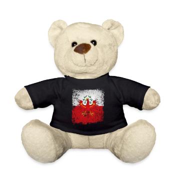Tirol Tiroler Adler Wappen Retro Fahne Flagge - Teddy - Schwarz - Vorne