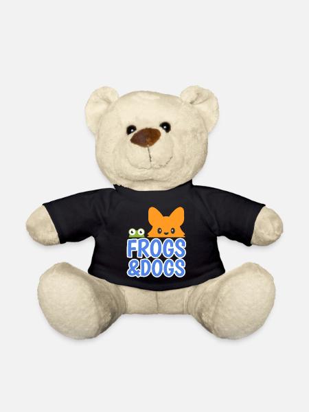 Frog and dog design for frog fans - Teddy Bear - black