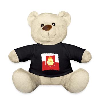 Poland duck with knife memes flag Polska Polish - Teddy Bear - black - Front