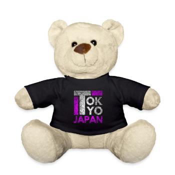 Japan, Tokyo City, Tokyo, Typography - Teddy Bear - black - Front