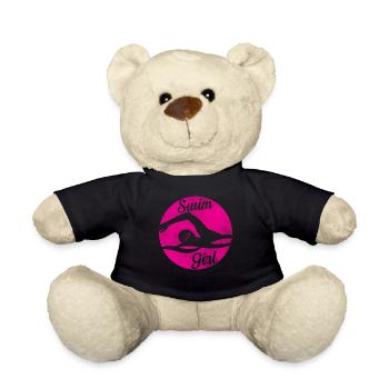 Schwimm Girl Schwimmerin Schwimmen Mädchen - Teddy - Schwarz - Vorne